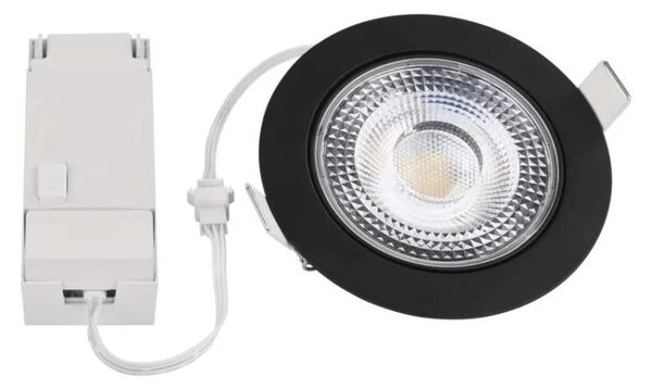 EMOS Černé LED bodové svítidlo GERI 105mm 6,5W CCT s výklopným rámečkem ZV1161