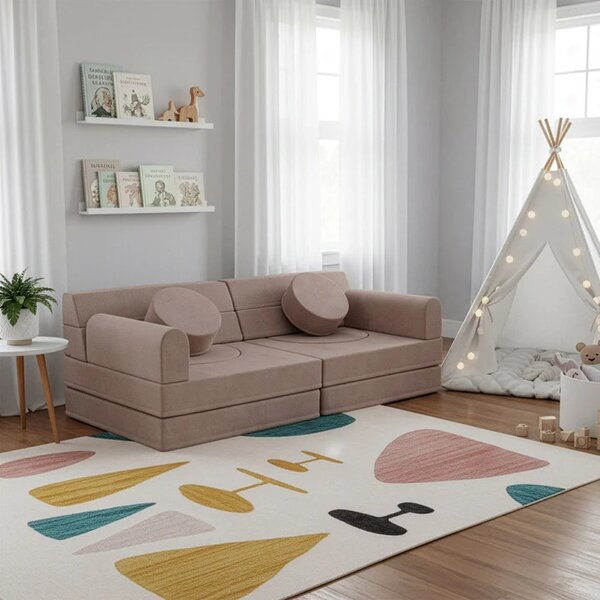 Juskys Dětská pohovka Kayo 150x75x50 cm - růžová