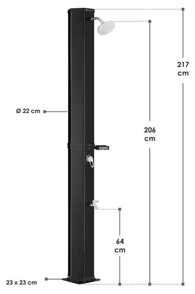 Juskys Zahradní solární sprcha Victoria 60 L
