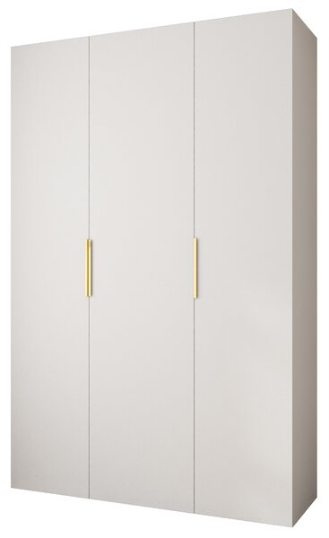 Šatní skříň 160 cm Carmela 40-4 (bílá + zlatá). Akce -20%. 1126658