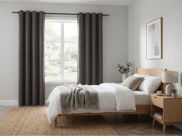 Zatemňovací závěs DUNES VELVET 140x250 cm, tmavě šedý Zavěšení: Kovové kroužky