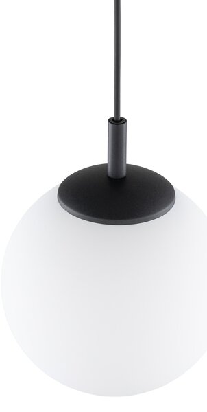 TK Lighting Černý závěsný lustr Esme s bílým stínidlem 250mm pro žárovku E27 TK5669