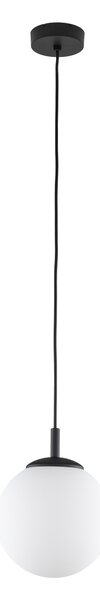 TK Lighting Černý závěsný lustr Esme s bílým stínidlem 250mm pro žárovku E27 TK5669