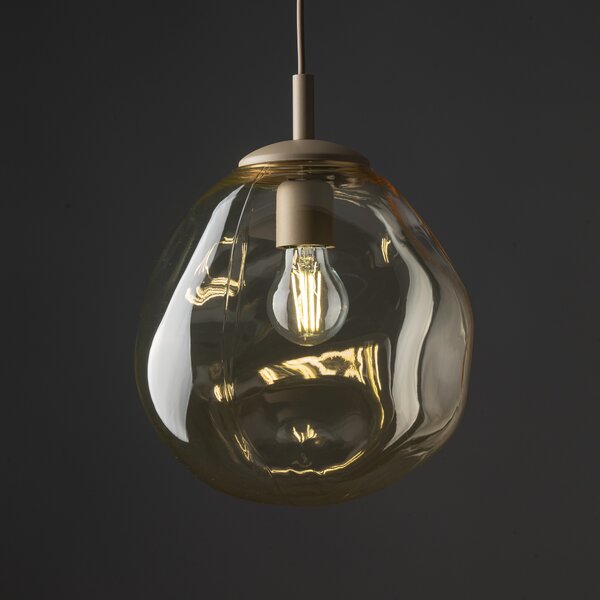 TK Lighting Béžový závěsný lustr Lava 250mm pro žárovku E27 TK11327