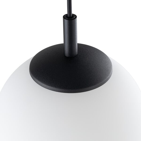 TK Lighting Černý závěsný lustr Esme s bílým stínidlem 250mm pro žárovku E27 TK5669
