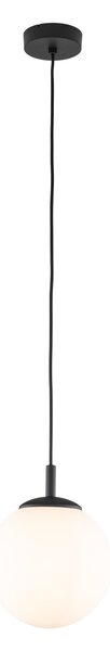 TK Lighting Černý závěsný lustr Esme s bílým stínidlem 250mm pro žárovku E27 TK5669