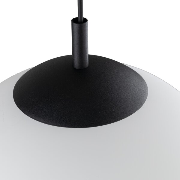 TK Lighting Černý závěsný lustr Esme s bílým stínidlem 300mm pro žárovku E27 TK5670