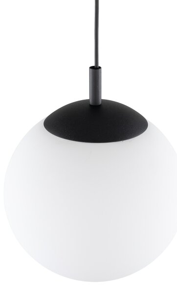 TK Lighting Černý závěsný lustr Esme s bílým stínidlem 300mm pro žárovku E27 TK5670