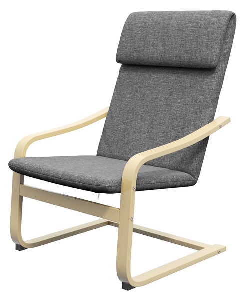 HOMCOM Houpací Křeslo Relaxační Křeslo s Opěrkou Hlavy, Křeslo s Dřevěným Rámem pro Obývací Pokoj, Tmavě Šedé 66,5 x 80 x 99 cm | Aosom