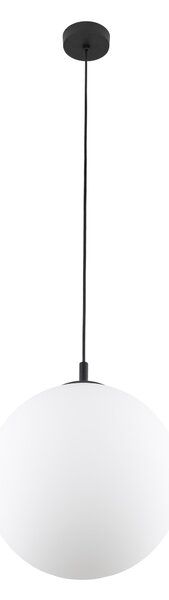 TK Lighting Černý závěsný lustr Esme s bílým stínidlem 350mm pro žárovku E27 TK5671