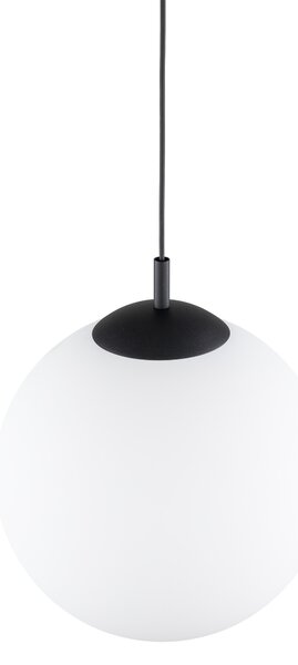 TK Lighting Černý závěsný lustr Esme s bílým stínidlem 350mm pro žárovku E27 TK5671