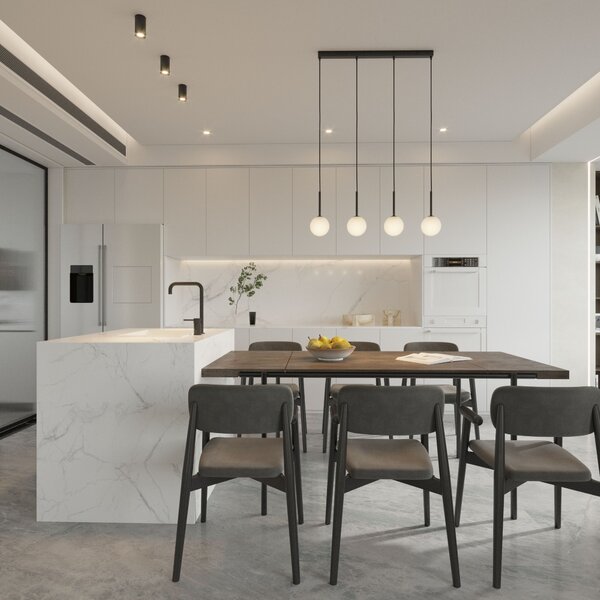 TK Lighting Černý závěsný lustr Martin pro žárovku 4x G9 TK4503