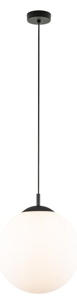 TK Lighting Černý závěsný lustr Esme s bílým stínidlem 350mm pro žárovku E27 TK5671