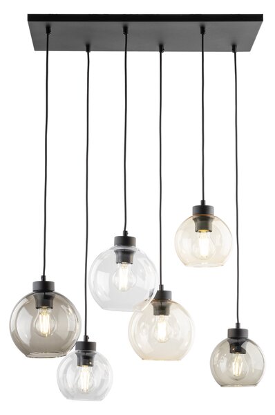 TK Lighting Černý závěsný lustr Cubus pro žárovku 6x E27 TK2164