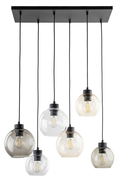 TK Lighting Černý závěsný lustr Cubus pro žárovku 6x E27 TK2164