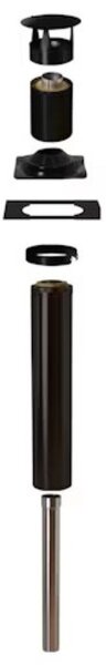 Narvi 15 Black Basic 6060 – komínová sada pro venkovní saunu Ø125/255 mm