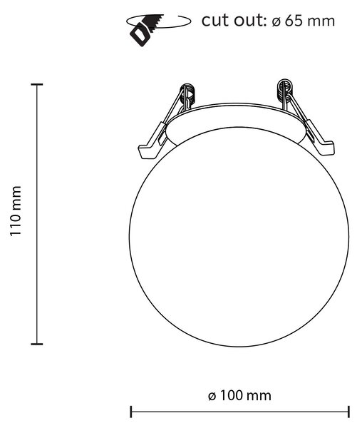 TK Lighting Černé vestavné svítidlo Vox 100mm pro žárovku G9 TK10963