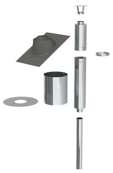 Jeremias Saunan Piippu ECO Ø 115 mm – komínový set 2,5 m chrom