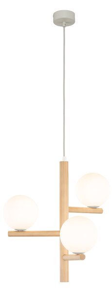 TK Lighting Závěsný lustr Estera Wood s dekorem dřeva pro žárovku 3x G9 TK6799