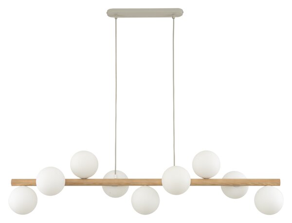 TK Lighting Závěsný lustr Estera Wood s dekorem dřeva pro žárovku 9x G9 TK5906