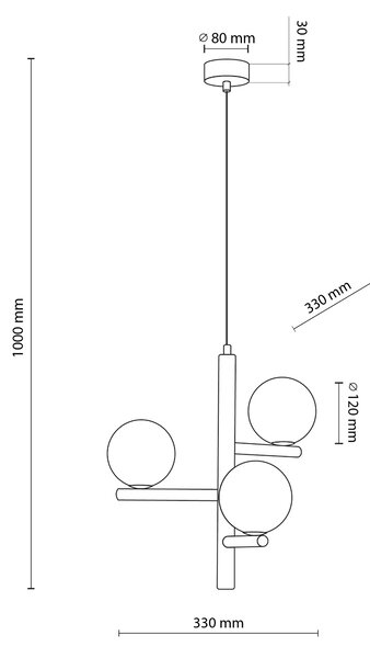 TK Lighting Závěsný lustr Estera Wood s dekorem dřeva pro žárovku 3x G9 TK6799