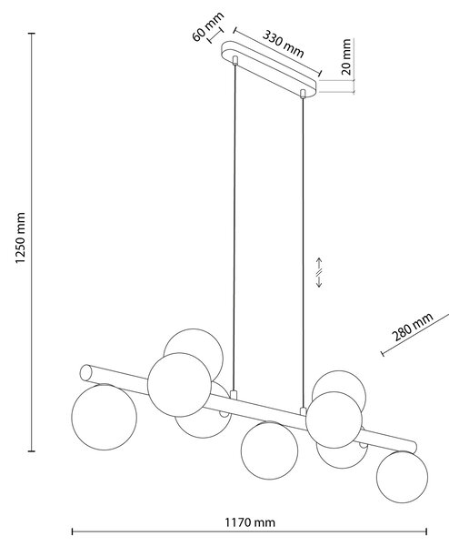 TK Lighting Závěsný lustr Estera Wood s dekorem dřeva pro žárovku 9x G9 TK5906