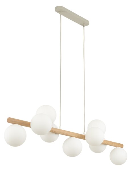 TK Lighting Závěsný lustr Estera Wood s dekorem dřeva pro žárovku 9x G9 TK5906