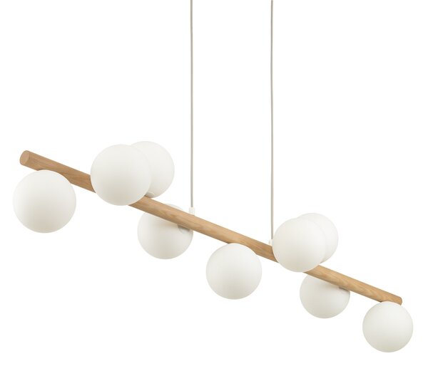 TK Lighting Závěsný lustr Estera Wood s dekorem dřeva pro žárovku 9x G9 TK5906