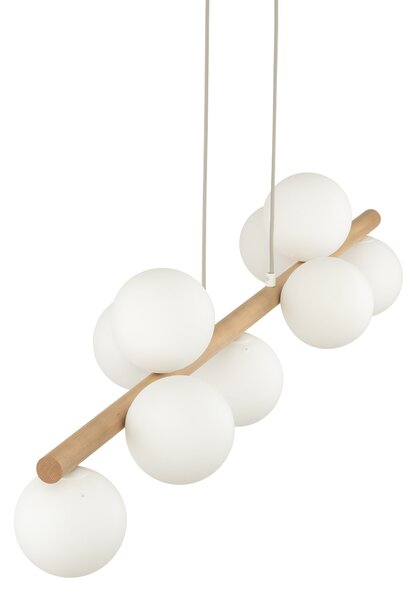TK Lighting Závěsný lustr Estera Wood s dekorem dřeva pro žárovku 9x G9 TK5906