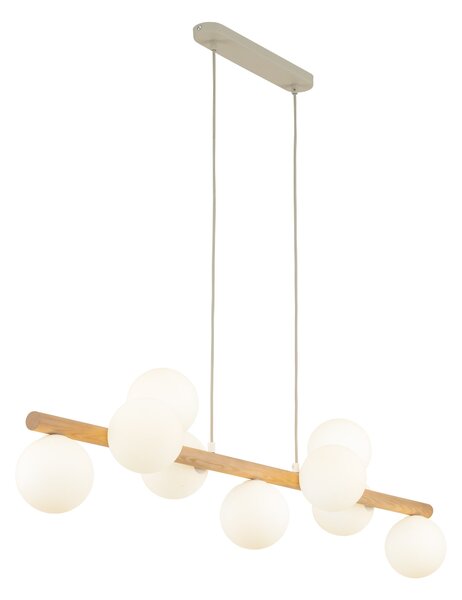 TK Lighting Závěsný lustr Estera Wood s dekorem dřeva pro žárovku 9x G9 TK5906