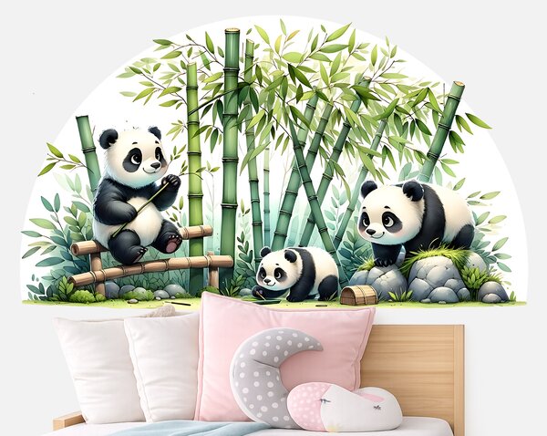 Pandy a větvičky textilní přelepitelné samolepky na zeď arch 47 x 27 cm
