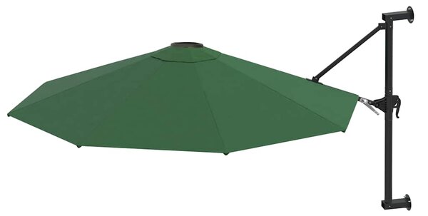 Nástěnný slunečník s kovovou tyčí 300 cm zelený