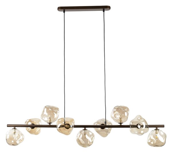 TK Lighting Hnědý závěsný lustr Lava pro žárovku 9x G9 TK11037