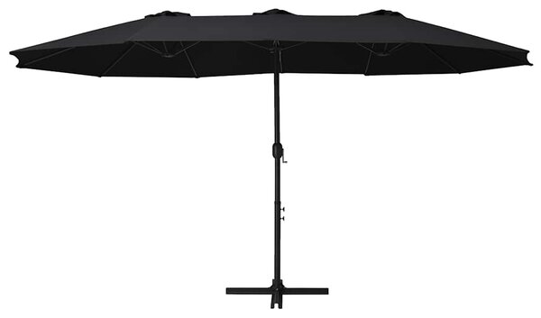 Zahradní slunečník s hliníkovou tyčí 460 x 270 cm černý