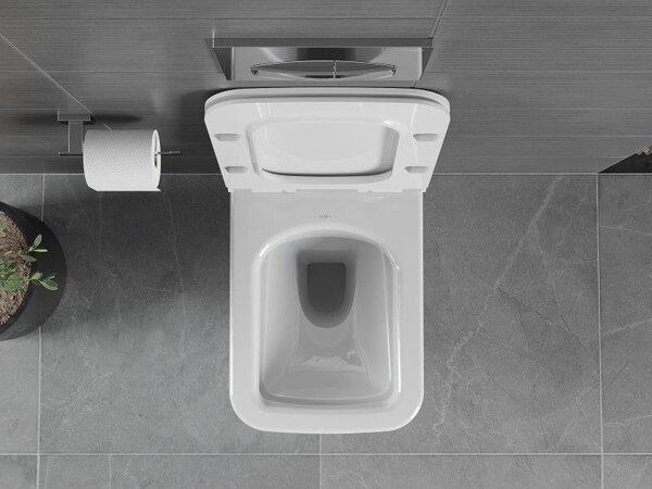 Mexen Vega WC mísa Rimless se štíhlým, pomalu uzavíratelným sedátkem, duroplast, lesklá bílá - 30654000
