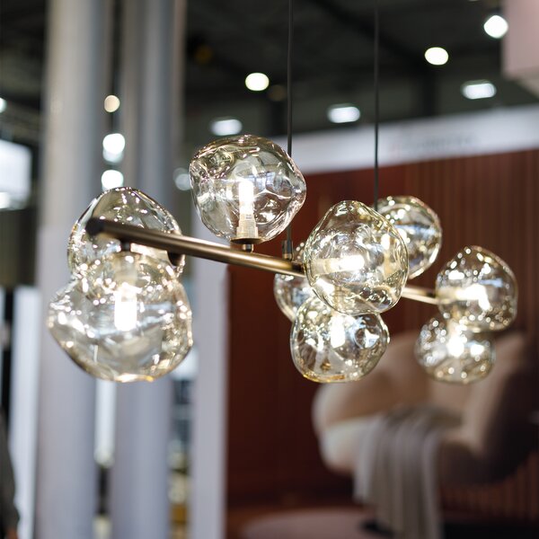 TK Lighting Hnědý závěsný lustr Lava pro žárovku 9x G9 TK11037