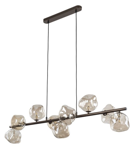 TK Lighting Hnědý závěsný lustr Lava pro žárovku 9x G9 TK11037