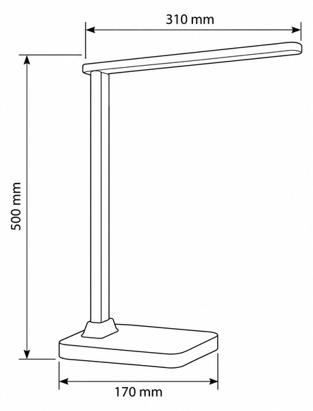 Ecolite Černá LED stolní lampička West 8W s displejem LU19AC-CR