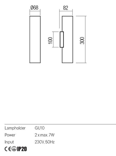 Redo Nástěnné svítidlo CORINTH, v.30cm Barva: Zlatá