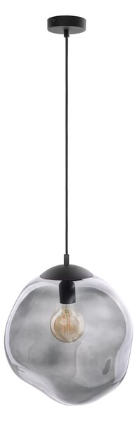 TK Lighting Černý závěsný lustr SOL s kouřovým stínidlem 350mm pro žárovku E27 TK4264