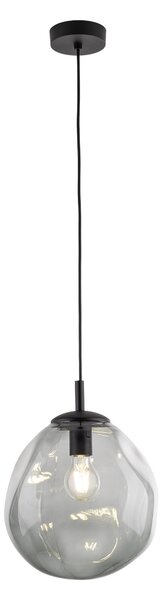 TK Lighting Černý závěsný lustr SOL s kouřovým stínidlem 250mm pro žárovku E27 TK10084