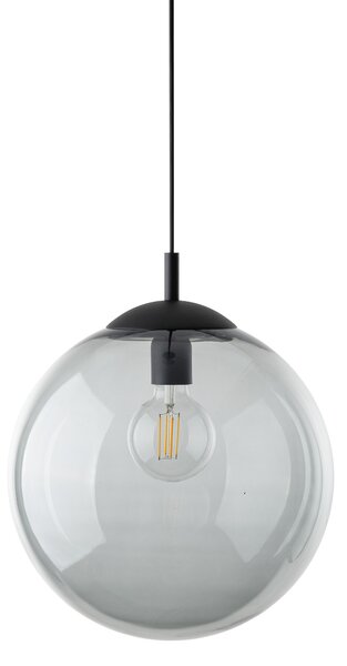 TK Lighting Černý závěsný lustr Esme s kouřovým stínidlem 350mm pro žárovku E27 TK5380