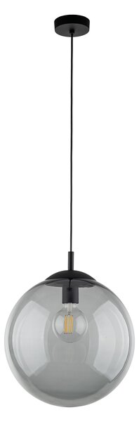 TK Lighting Černý závěsný lustr Esme s kouřovým stínidlem 350mm pro žárovku E27 TK5380