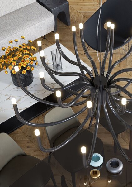 Redo Luxusní LED závěsné svítidlo LUXOR, ø125cm Barva: Černá