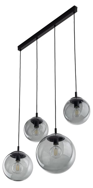 TK Lighting Černý závěsný lustr Esme s kouřovými stínidly pro žárovku 4x E27 TK5381