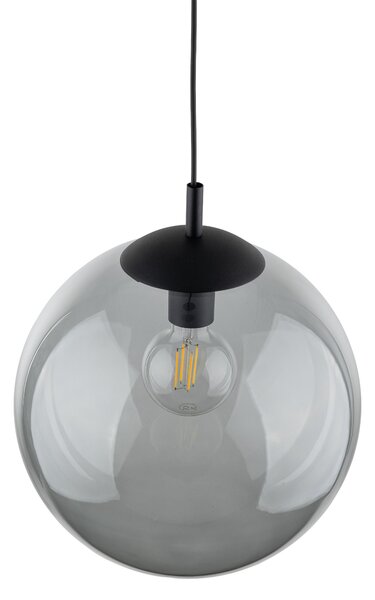 TK Lighting Černý závěsný lustr Esme s kouřovým stínidlem 350mm pro žárovku E27 TK5380