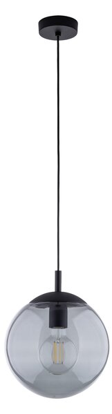 TK Lighting Černý závěsný lustr Esme s kouřovým stínidlem 250mm pro žárovku E27 TK5378