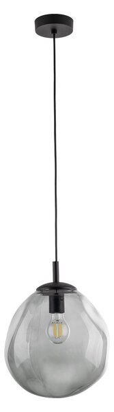 TK Lighting Černý závěsný lustr SOL s kouřovým stínidlem 250mm pro žárovku E27 TK10084