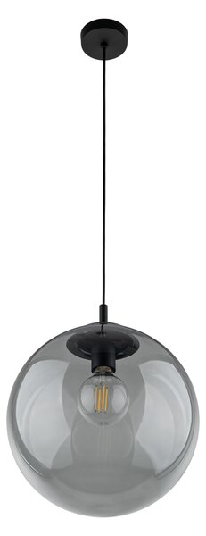TK Lighting Černý závěsný lustr Esme s kouřovým stínidlem 350mm pro žárovku E27 TK5380