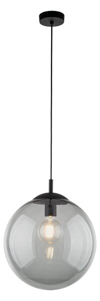 TK Lighting Černý závěsný lustr Esme s kouřovým stínidlem 350mm pro žárovku E27 TK5380